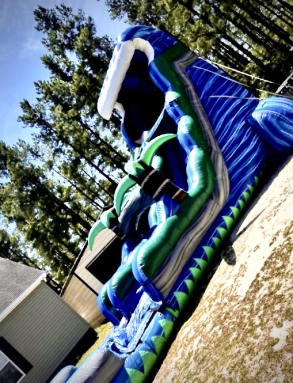 Single Lane Water Slide With Pool